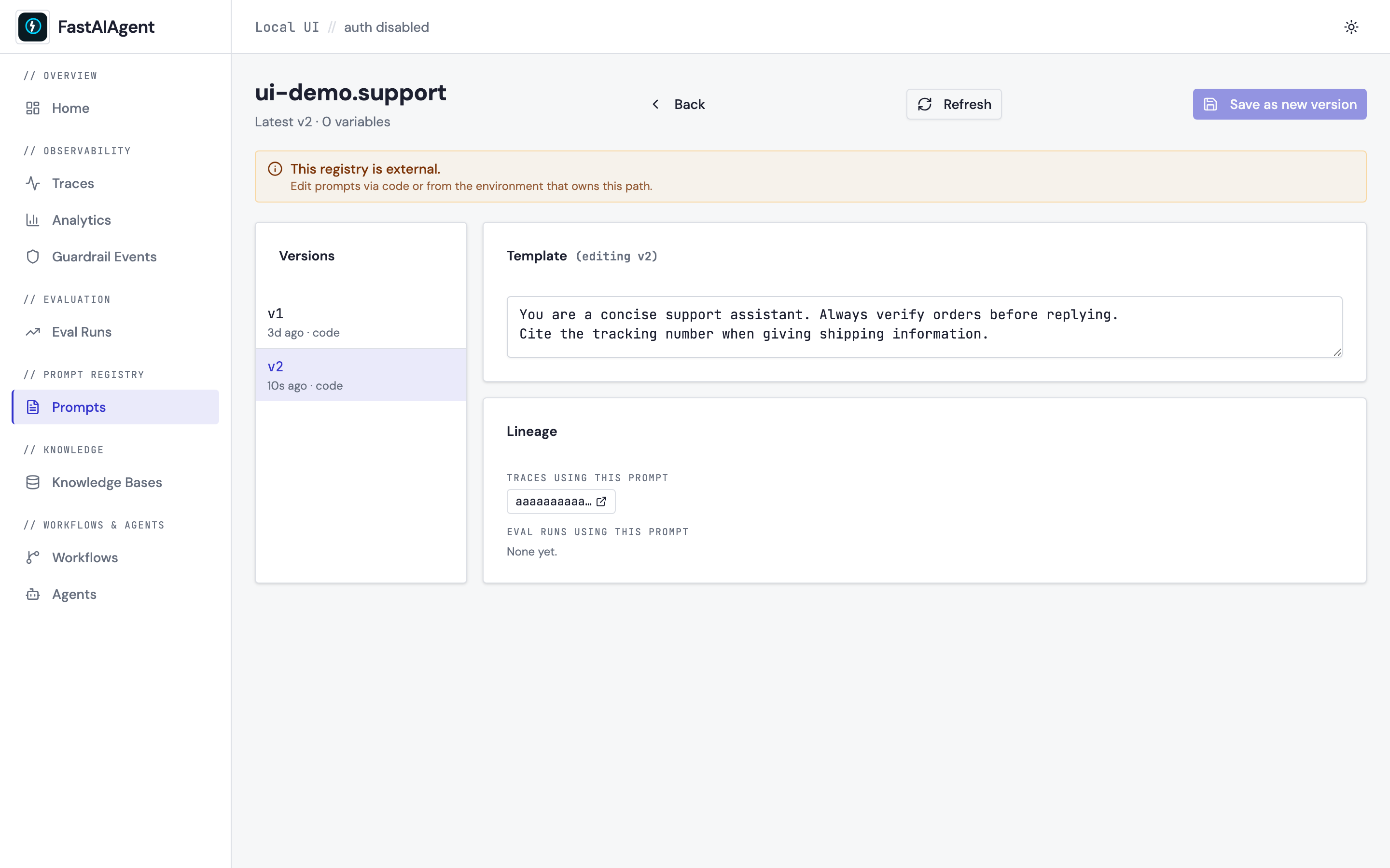 Prompt editor
