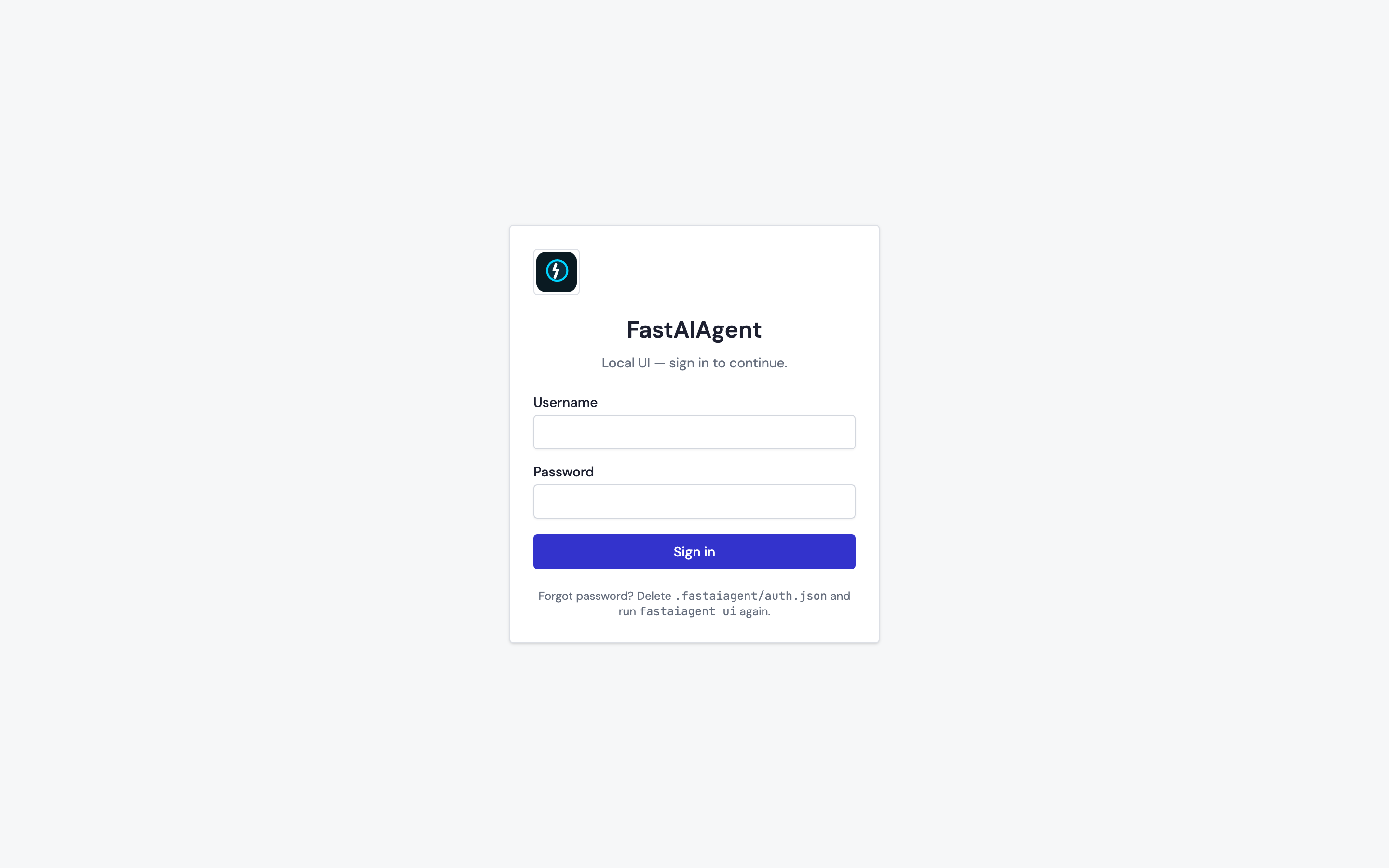 Login page